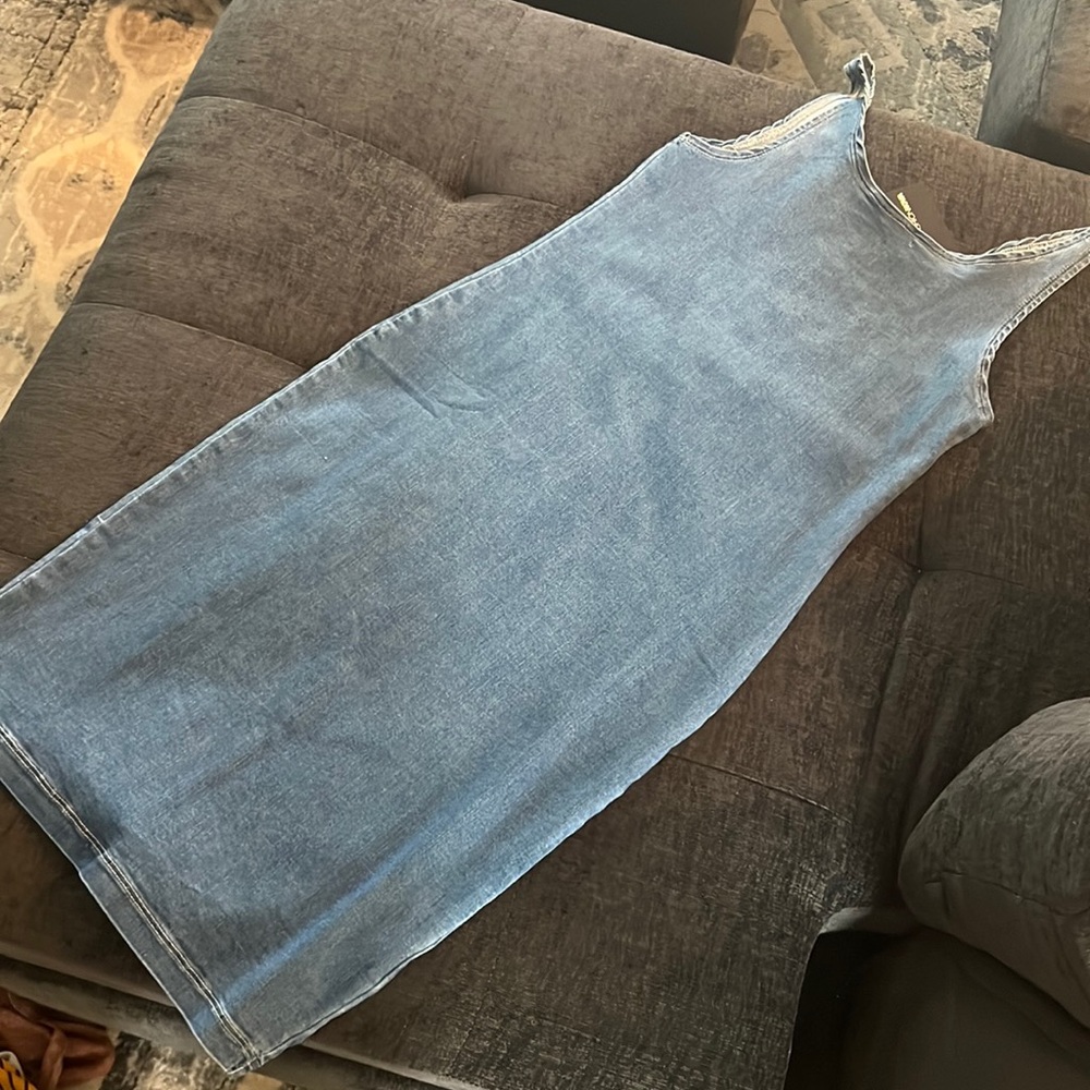 Denim Mini Dress. Fits like a glove.